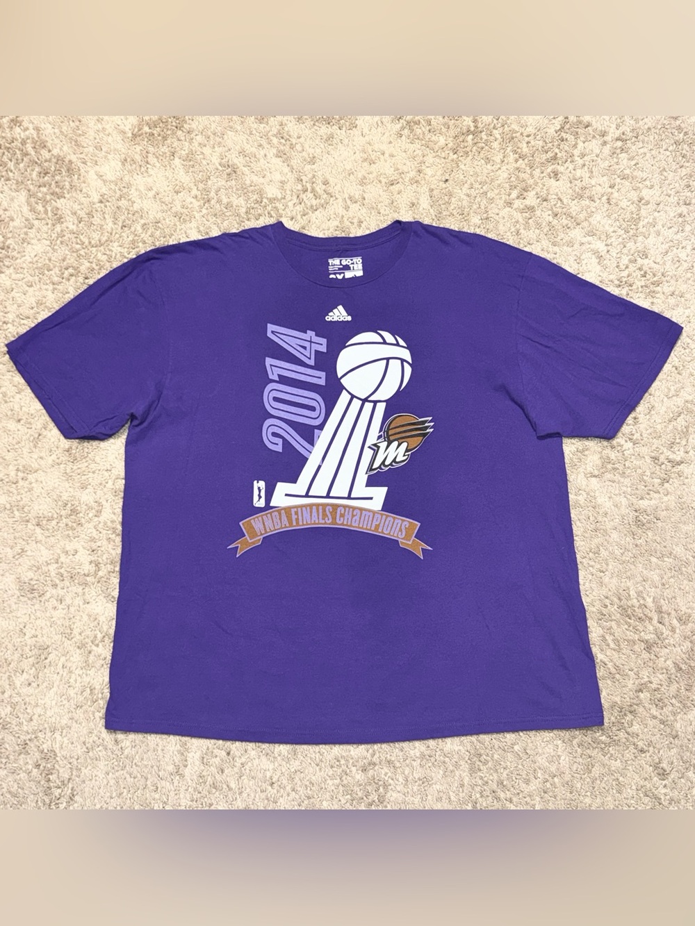 Adidas Phoenix Mercury WNBA Finals 2014 Basketball Roster T Shirt Adult 2XL